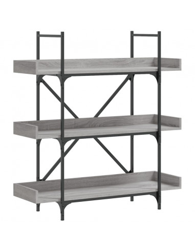 Libreria 3 Ripiani Grigio Sonoma 100x33x108,5 Legno Multistrato