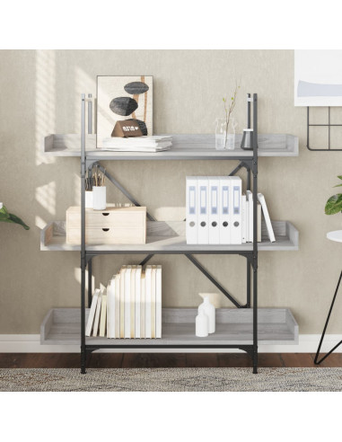 Libreria 3 Ripiani Grigio Sonoma 100x33x108,5 Legno Multistrato