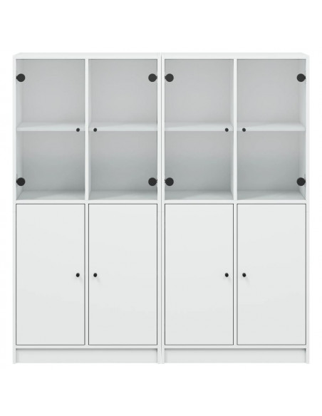 Libreria con Ante Bianca 136x37x142 cm in Legno Multistrato