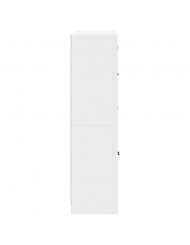 Libreria con Ante Bianca 136x37x142 cm in Legno Multistrato