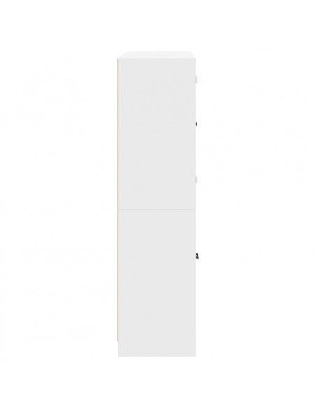 Libreria con Ante Bianca 136x37x142 cm in Legno Multistrato