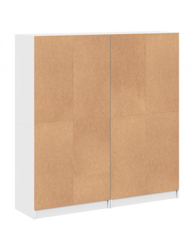 Libreria con Ante Bianca 136x37x142 cm in Legno Multistrato