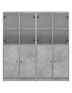 Libreria Ante Grigio Cemento 136x37x142 cm in Legno Multistrato 2