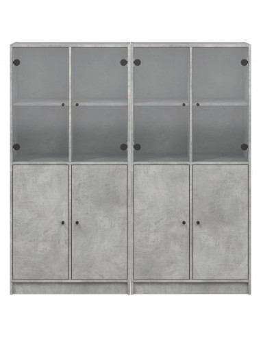 Libreria Ante Grigio Cemento 136x37x142 cm in Legno Multistrato