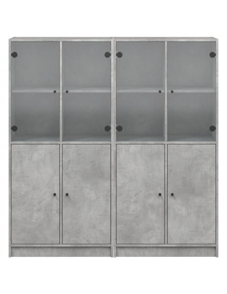 Libreria Ante Grigio Cemento 136x37x142 cm in Legno Multistrato
