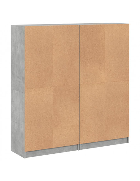 Libreria Ante Grigio Cemento 136x37x142 cm in Legno Multistrato