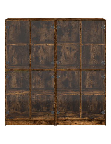 Libreria Ante Rovere Fumo 136x37x142 cm in Legno Multistrato