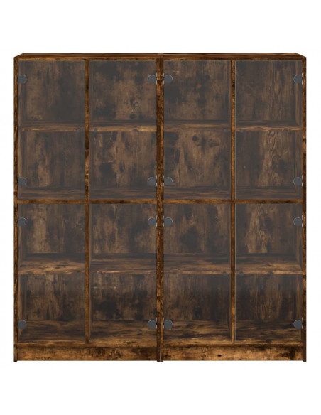 Libreria Ante Rovere Fumo 136x37x142 cm in Legno Multistrato