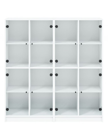 Libreria con Ante Bianca 136x37x142 cm in Legno Multistrato