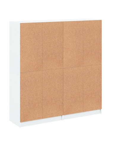 Libreria con Ante Bianca 136x37x142 cm in Legno Multistrato