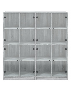 Libreria Ante Grigio Sonoma 136x37x142 cm in Legno Multistrato 2