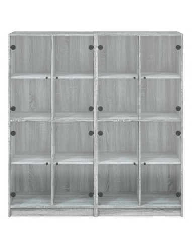Libreria Ante Grigio Sonoma 136x37x142 cm in Legno Multistrato
