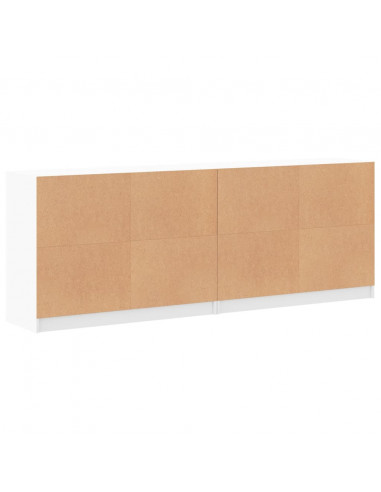 Libreria con Ante Bianca 204x37x75 cm in Legno Multistrato