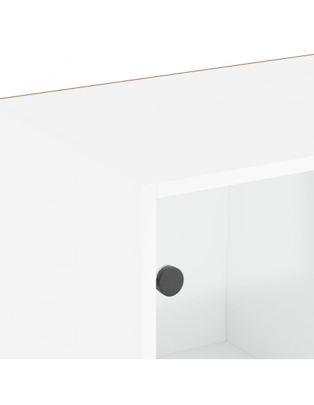 Libreria con Ante Bianca 204x37x75 cm in Legno Multistrato