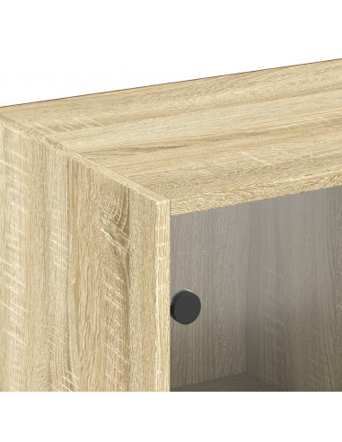 Libreria con Ante Rovere Sonoma 204x37x75 cm Legno Multistrato