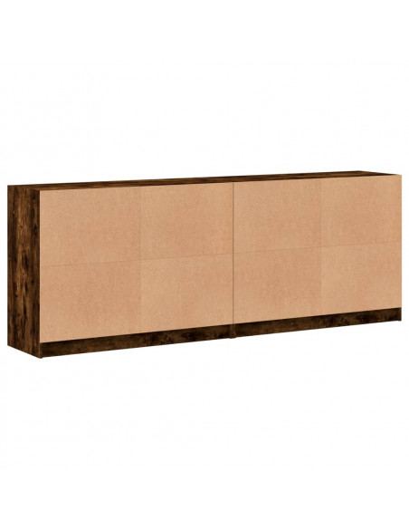 Libreria con Ante Rovere Fumo 204x37x75 cm in Legno Multistrato
