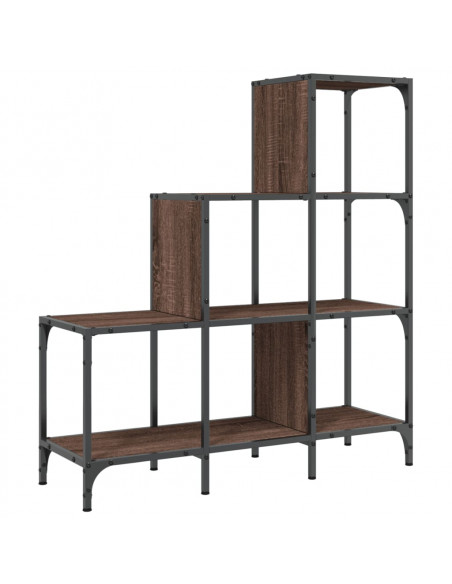 Libreria Rovere Marrone 92x30x102cm Legno Multistrato e Metallo
