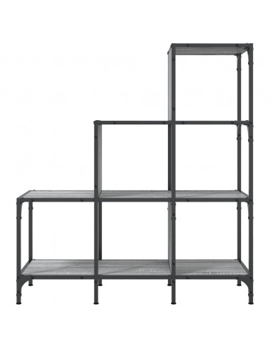 Libreria Grigio Sonoma 92x30x102 cm Legno Multistrato e Metallo