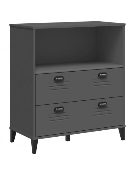 Libreria VIKEN Grigio Antracite 80x40x90 cm Legno Massello Pino