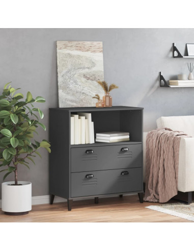 Libreria VIKEN Grigio Antracite 80x40x90 cm Legno Massello Pino