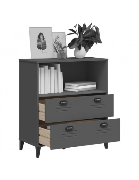 Libreria VIKEN Grigio Antracite 80x40x90 cm Legno Massello Pino