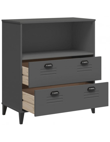 Libreria VIKEN Grigio Antracite 80x40x90 cm Legno Massello Pino