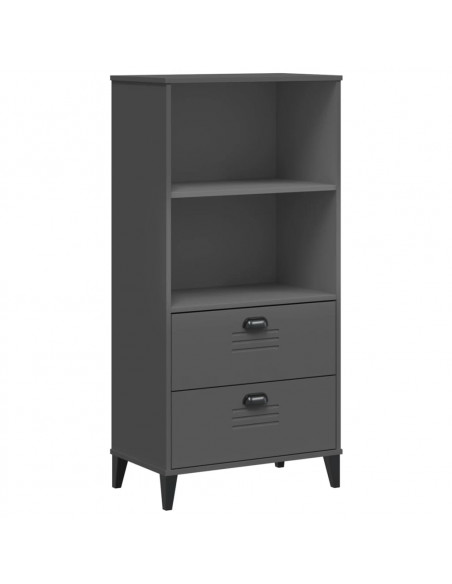 Libreria VIKEN Grigio Antracite 60x35x123cm Legno Massello Pino