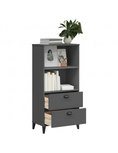 Libreria VIKEN Grigio Antracite 60x35x123cm Legno Massello Pino