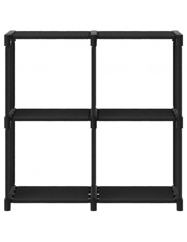 Mensola con 4 Vani a Cubo Nera 69x30x72,5 cm in Tessuto