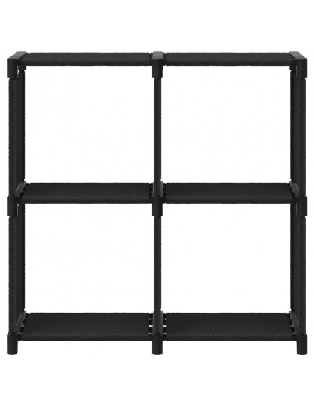 Mensola con 4 Vani a Cubo Nera 69x30x72,5 cm in Tessuto