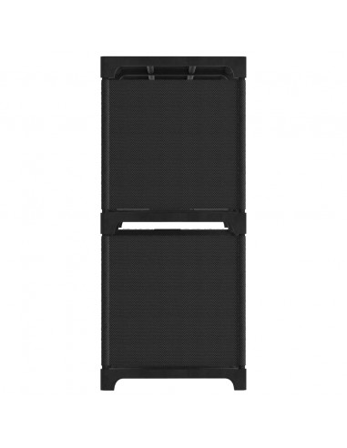 Mensola con 4 Vani a Cubo Nera 69x30x72,5 cm in Tessuto