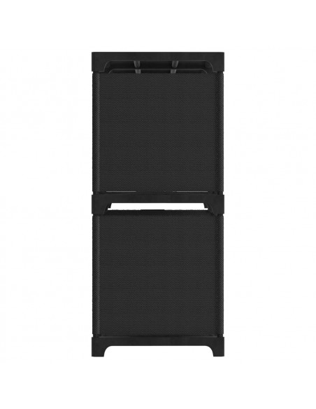 Mensola con 4 Vani a Cubo Nera 69x30x72,5 cm in Tessuto