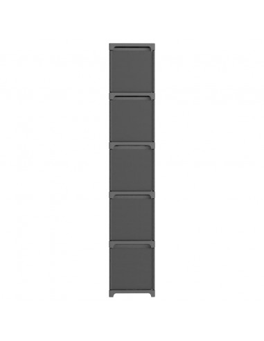 Mobile con 15 Scatole a Cubo Grigio 103x30x107,5 cm in Tessuto