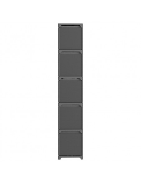 Mobile con 15 Scatole a Cubo Grigio 103x30x107,5 cm in Tessuto