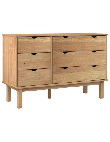 Cassettiera OTTA 111x43x73,5 cm cm in Legno Massello di Pino