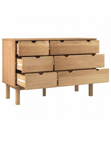 Cassettiera OTTA 111x43x73,5 cm cm in Legno Massello di Pino