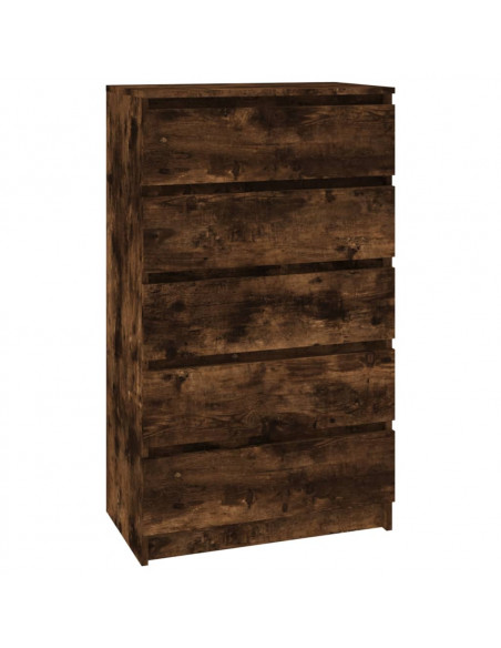 Cassettiera Rovere Fumo 60x36x103 cm in Legno Multistrato