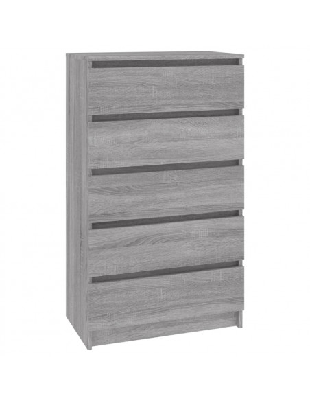 Cassettiera Grigio Sonoma 60x36x103 cm in Legno Multistrato
