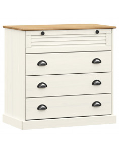 Cassettiera VIGO Bianca 80x40x76 cm in Legno Massello di Pino 2