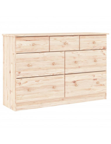 Cassettiera ALTA 112x35x73 cm in Legno Massello di Pino