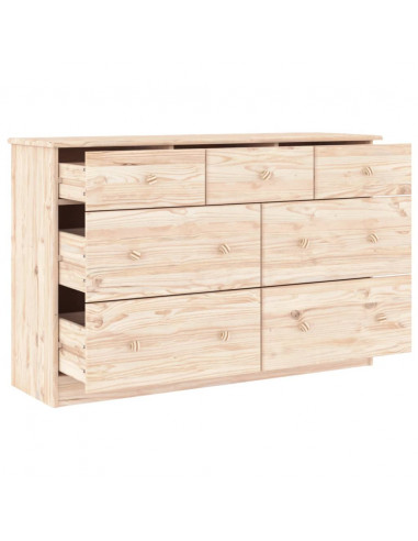 Cassettiera ALTA 112x35x73 cm in Legno Massello di Pino