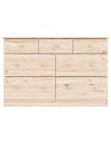 Cassettiera ALTA 112x35x73 cm in Legno Massello di Pino