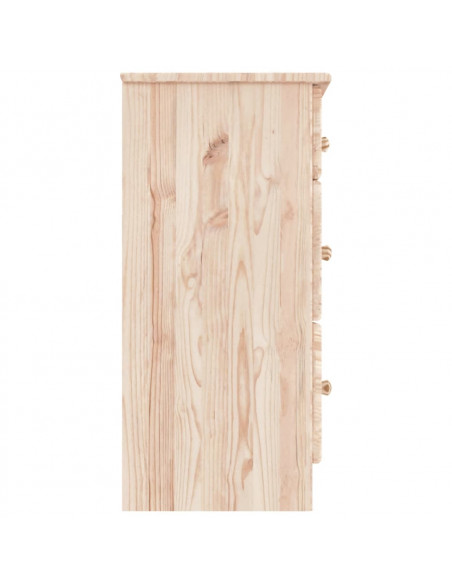 Cassettiera ALTA 112x35x73 cm in Legno Massello di Pino