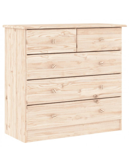 Cassettiera ALTA 77x35x73 cm in Legno Massello di Pino