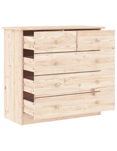 Cassettiera ALTA 77x35x73 cm in Legno Massello di Pino