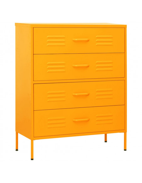 Cassettiera Giallo Senape 80x35x101,5 cm in Acciaio