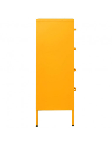 Cassettiera Giallo Senape 80x35x101,5 cm in Acciaio