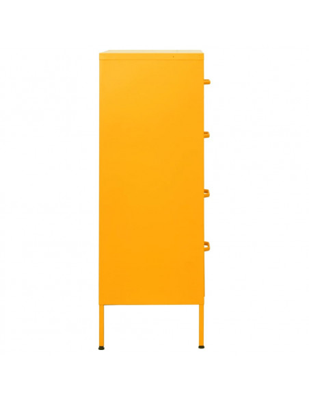 Cassettiera Giallo Senape 80x35x101,5 cm in Acciaio