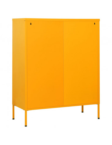 Cassettiera Giallo Senape 80x35x101,5 cm in Acciaio