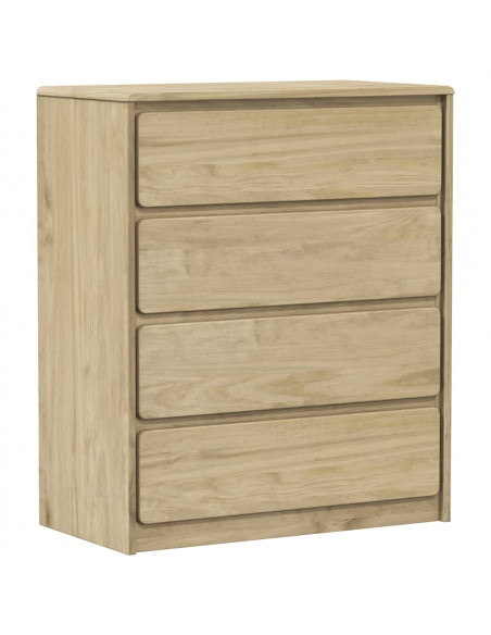 Comodino SAUDA Rovere 76,5x39x91 cm in Legno Massello di Pino